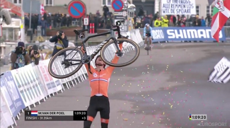 VanderPoel_celebrating bike_by Screenshot UCIP